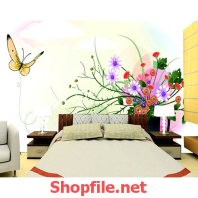 con bươm bướm giấy dán tường