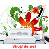 bông hoa giấy dán tường