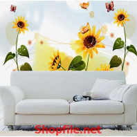 hoa hướng dương giấy dán tường