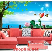 bông hoa sen đẹp giấy dán tường