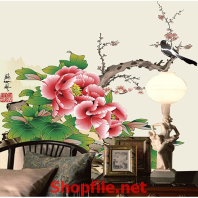 bông hoa nhỏ giấy dán tường