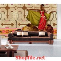 cô gái tranh dán tường