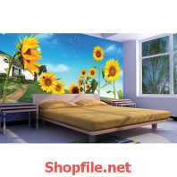 hoa hướng dương tranh dán tường