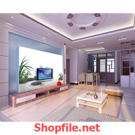 tranh dán tường hòn đá và cỏ