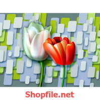 hoa lưu ly tranh dán tường