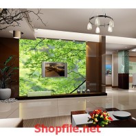 cành cây rừng tranh dán tường