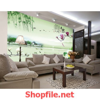 tranh dán tường bức họa hoa sen