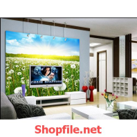 tranh dán tường cánh đồng bồ công anh