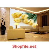 tranh dán tường hoa lưu ly vàng