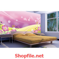 tranh dán tường màu hồng cute