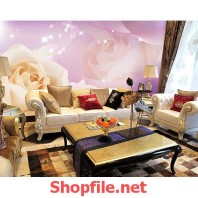 tranh dán tường bông hoa trắng đẹp