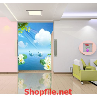 tranh dán tường nước gió hoa