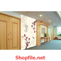 tranh dán tường bức họa hoa đào