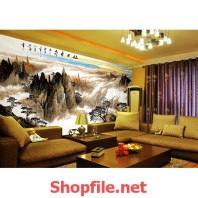 tranh dán tường thác nước hùng vĩ