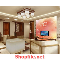 tranh dán tường nền hồng tươi đỉnh