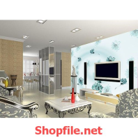 tranh dán tường vòng xoáy hoa hồng