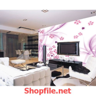 tranh dán tường bông hoa đẹp nhất đêm