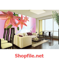 tranh dán tường hoa ly đà lạt đẹp