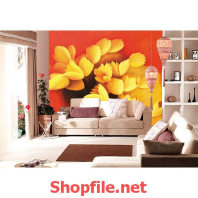 tranh dán tường hoa vàng nhỏ