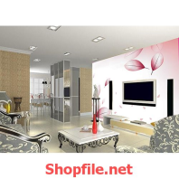 tranh dán tường cánh hoa hồng dịu dàng