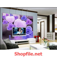 tranh dán tường trái tim đá xanh