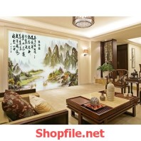tranh sơn thủy tranh dán tường
