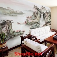 tranh dán tường thác nước