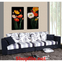 tranh dán tường bông hoa sắc màu