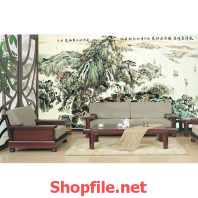 tranh dán tường núi rừng hùng vĩ