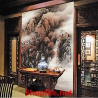 cảnh núi rừng tranh dán tường