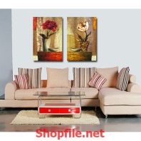 tranh dán tường vẽ lọ hoa đẹp