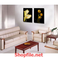 tranh dán tường bông hoa trắng nghệ thuật