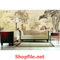 tranh dán tường vẽ rừng cây