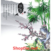 tranh dán tường bức tranh tre xanh