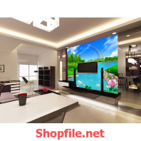 tranh dán tường hồ nước xanh