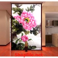 tranh dán tường hoa cúc quỳ