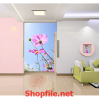 tranh dán tường bông hoa dại và bầu trời