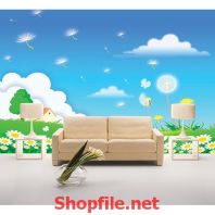 tranh dán tường bầu trời trong lành