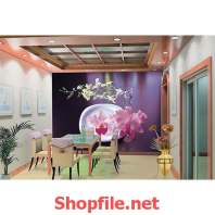 tranh dán tường hoa phong lan