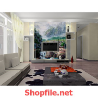 tranh dán tường khu đồi núi