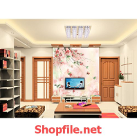 tranh dán tường màu hồng đáng yêu