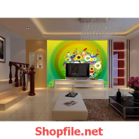 tranh dán tường cái cây muôn màu