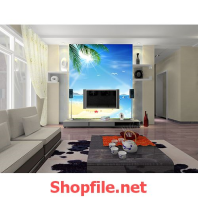 tranh dán tường biển xanh