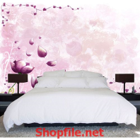 tranh dán tường bức tranh màu hồng