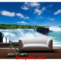 tranh dán tường thác nước