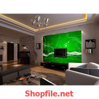 tranh dán tường dòng nước xanh