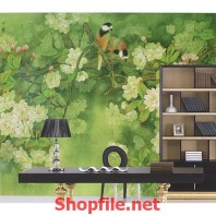 tranh dán tường cặp chim