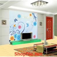 tranh dán tường xanh tươi