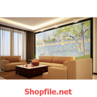 tranh dán tường cái hồ