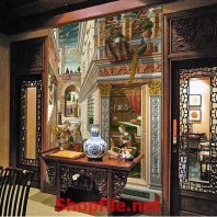 tranh dán tường tòa lâu đài